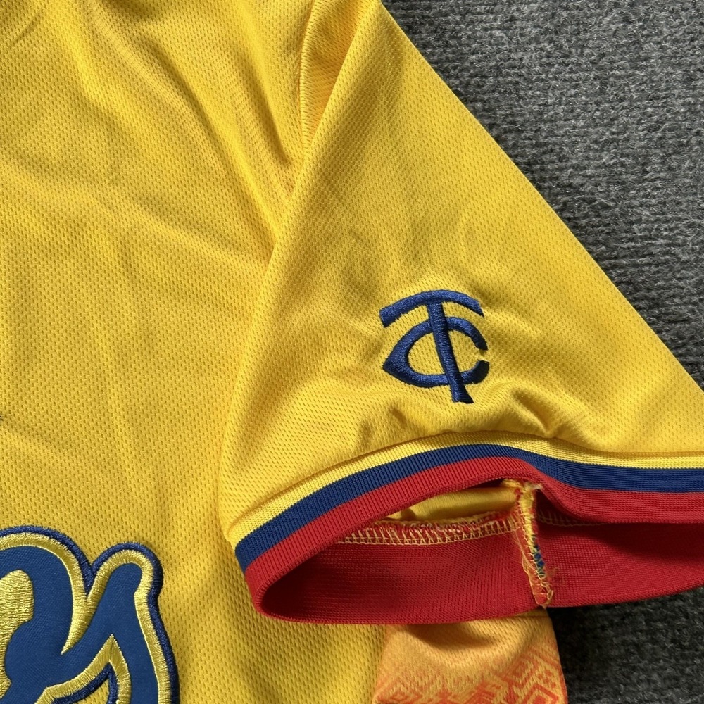 Minnesota Twins Jersey Mens Large Yellow MLB Baseball Cotapaxi Pablo Lopez 49 - Picture 7 of 14